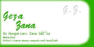 geza zana business card